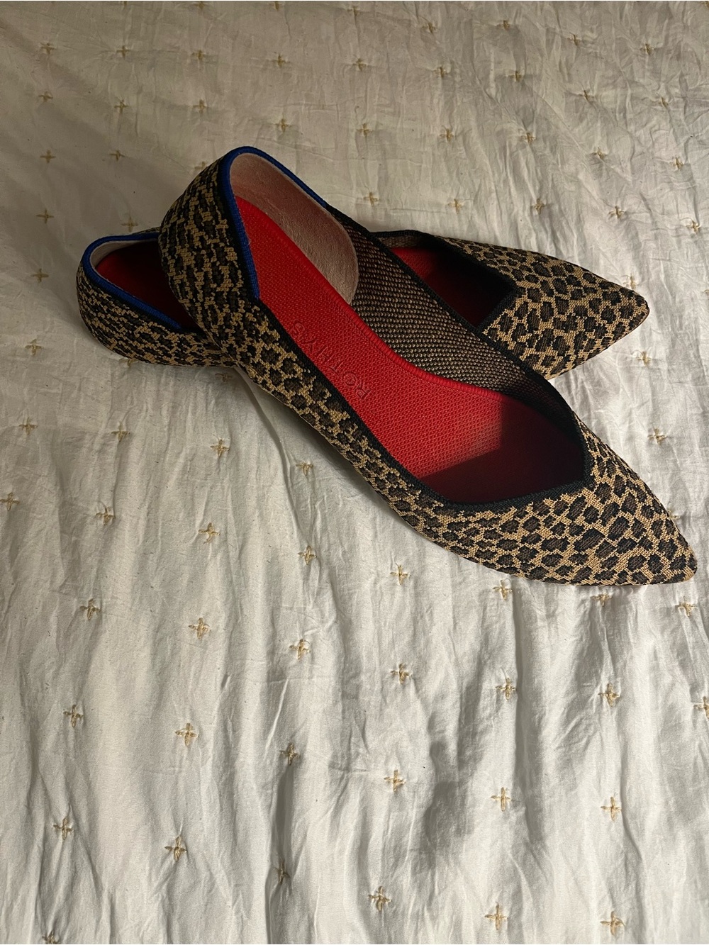 Rothy's Leopard-Print Pointed Flats with Red Insole - Picture 2 of 2
